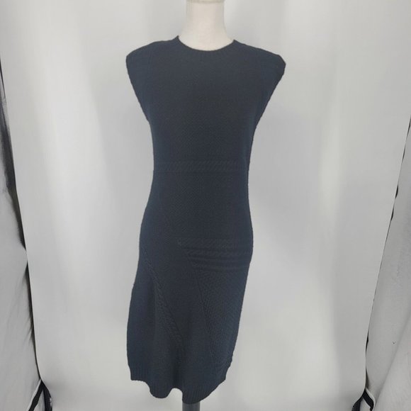 W by Worth Dresses & Skirts - W by Worth 100% Wool Knit Sweater Dress Black Sleeveless Button Back Size Small